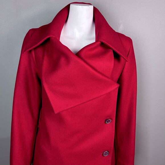 Vivienne Westwood Virgin Atlantic wool coat women’s size 8 red long Limited Edit - Picture 6 of 16